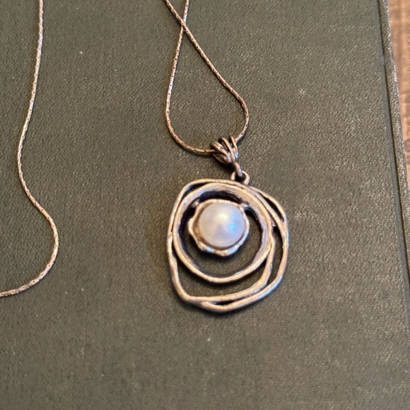 Vintage Pearl Israel 925 Sterling Silver Necklace 18in - Picture 7 of 11